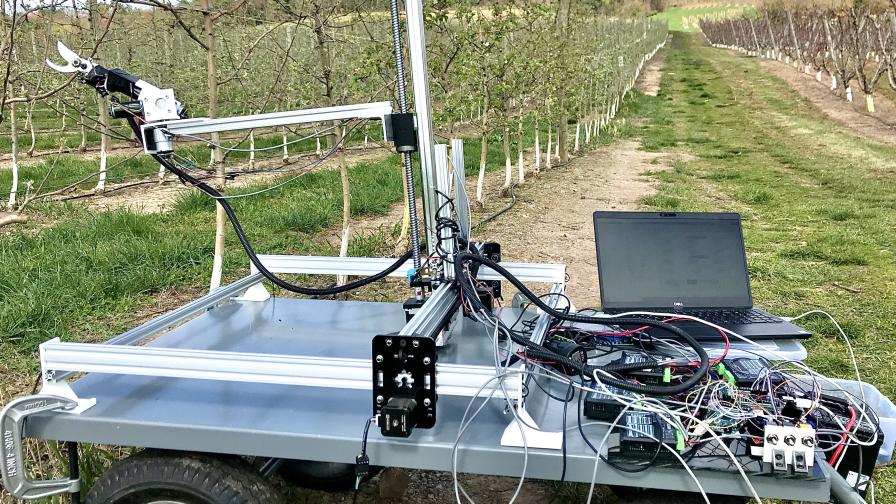 Robotic pruner ready to cut down production problems in apple orchards