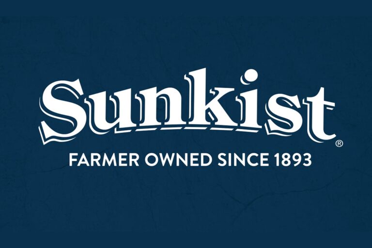 Sunkist logo against a blue background