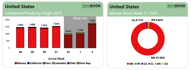 US avocado market week 52