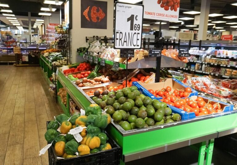 Produce aisle in French market