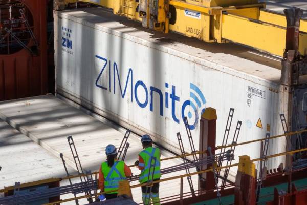 ZIM containers at port