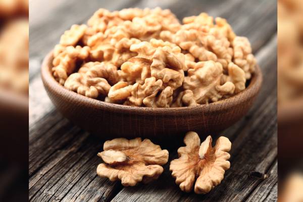 A bowl of potentially calfornia walnuts