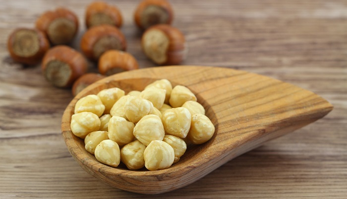 Bowl of hazelnuts