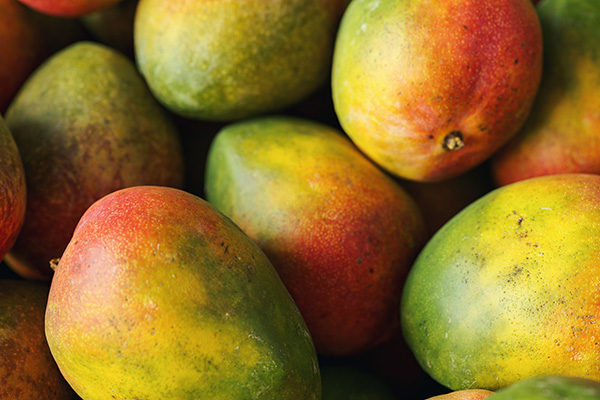 Close up on mangoes, potentially in Russia