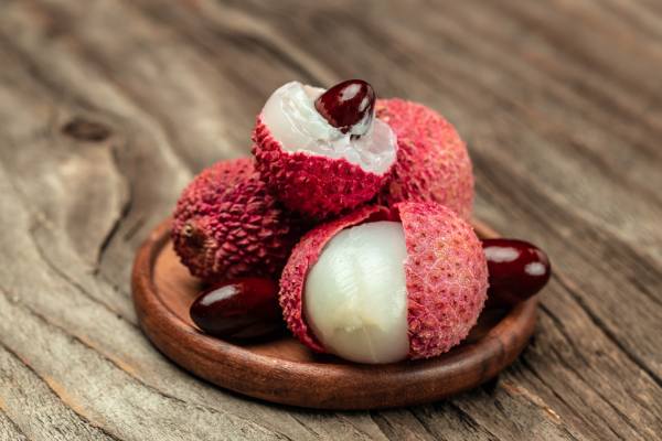 lychee on plate