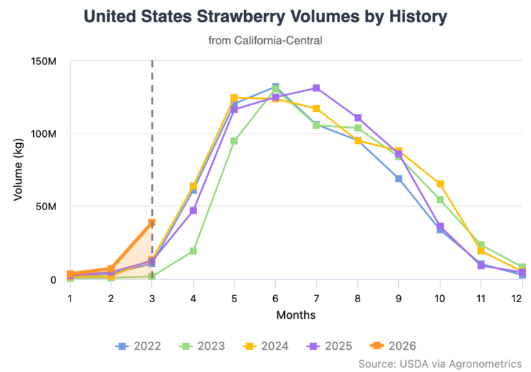 strawberry production volumes