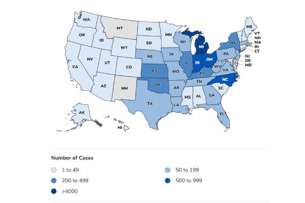 Cyclosporiasis map
