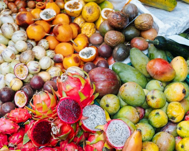 assorted tropical fruit
