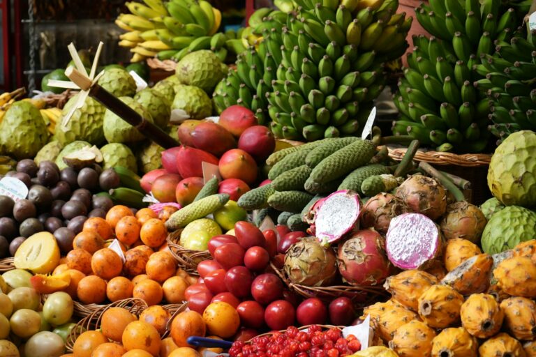 assorted tropical fruit